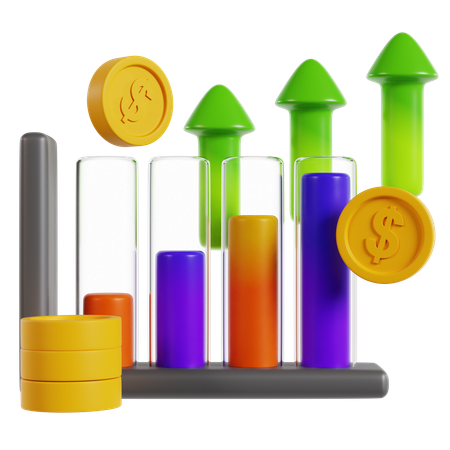 Visualização do crescimento do lucro  3D Icon