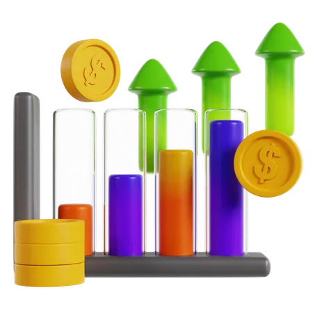 Visualização do crescimento do lucro  3D Icon