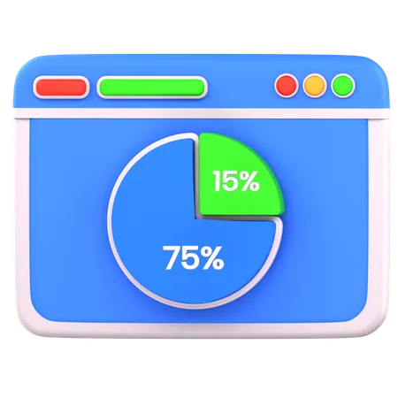 Visualização de gráfico de pizza  3D Icon