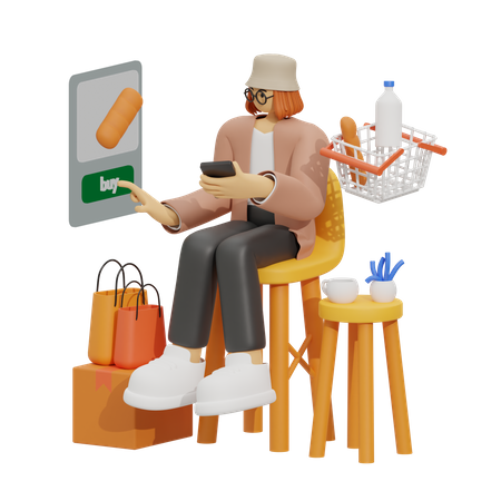 Visualização dos seus produtos favoritos  3D Illustration