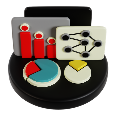 Visualización de análisis de datos  3D Icon