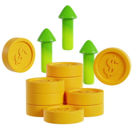 Visualización del crecimiento de beneficios  3D Icon