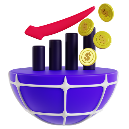 Visualizando a crise financeira  3D Icon