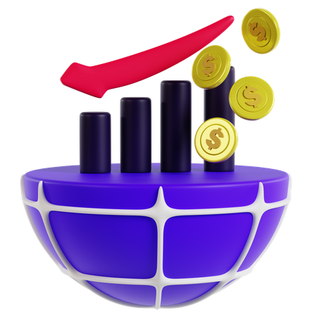 Visualizing Financial Downturn  3D Icon