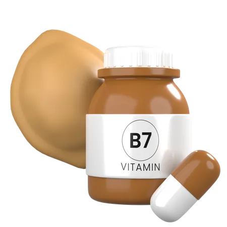 Vitamin B7  3D Icon