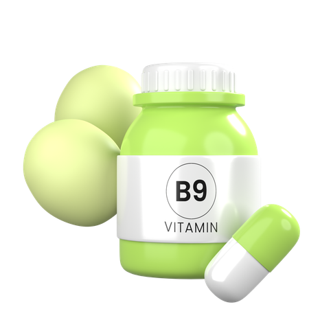 Vitamin B9  3D Icon