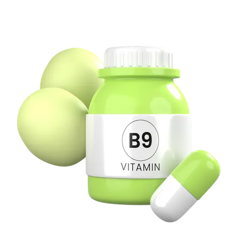 Vitamin B9  3D Icon