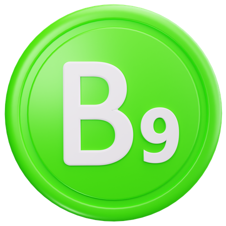Vitamin B9  3D Icon