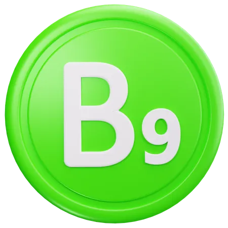 Vitamin B9  3D Icon