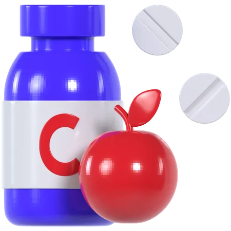 Vitamina C  3D Illustration