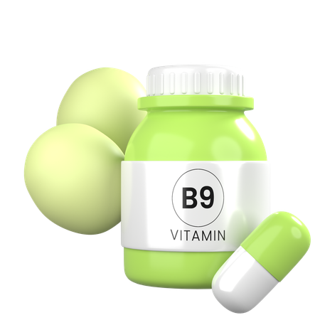 Vitamine B9  3D Icon