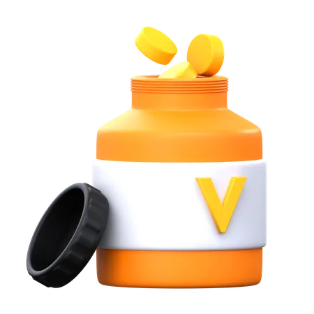 Vitamins 3 D Diet And Nutrition Icon 3D Icon