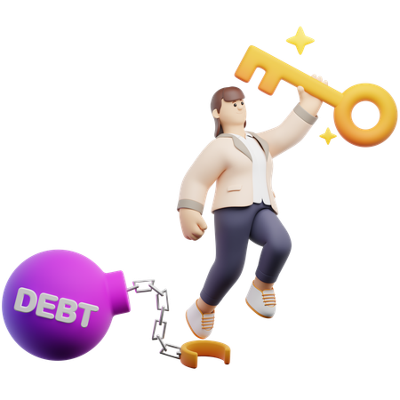 Vivre une vie sans dettes  3D Illustration