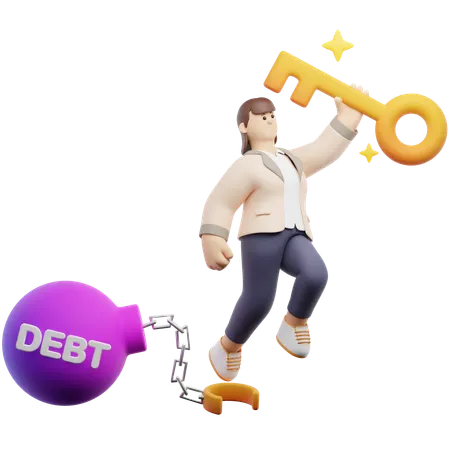 Vivre une vie sans dettes  3D Illustration