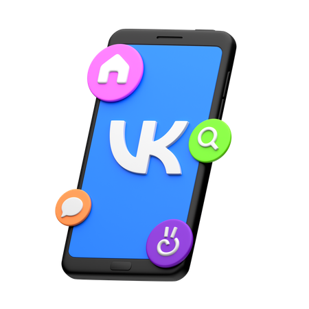 Vk sur smartphone  3D Icon