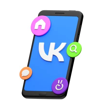 Vk sur smartphone  3D Icon