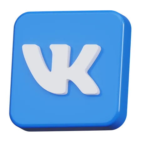 VK V Kontakte Logotipo 3 D Icono 3 D 3D Icon