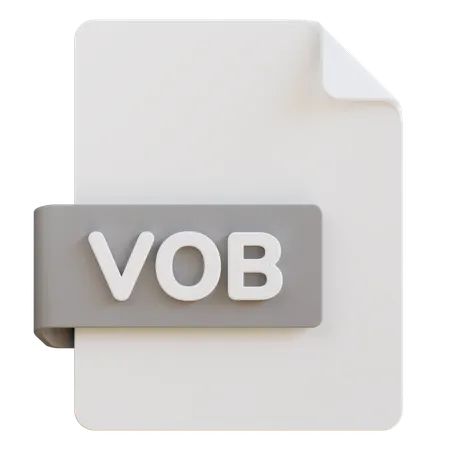 3 D Illustration Of Vob File Extension 3D Icon