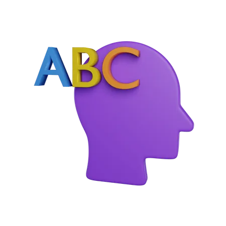 Vocabulary Head 3 D Icon 3D Icon
