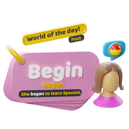 Vocabulary Card To Learn English Past Tense Verbs  3D Icon