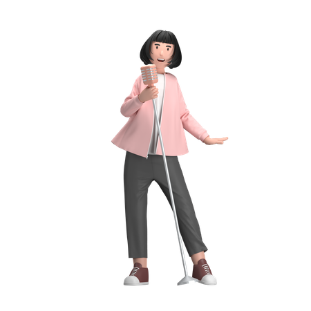 Vocalista feminina  3D Illustration