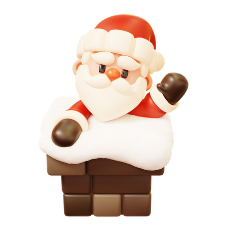 Salutation du Père Noël dans la cheminée  3D Icon