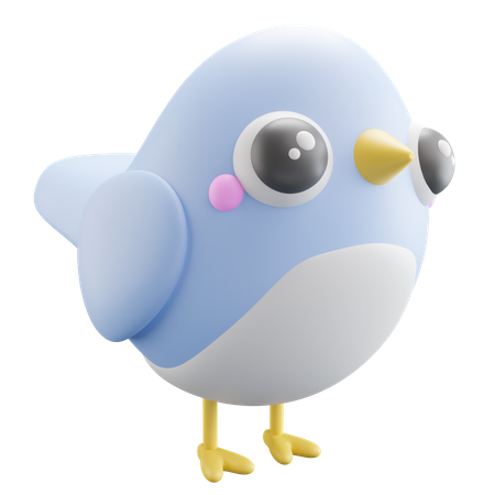 Vogel Blau  3D Icon