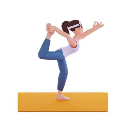 Vogel-Yoga-Pose  3D Illustration