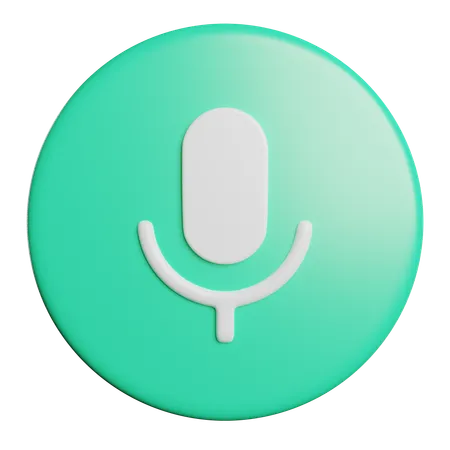 Voice Audio Button 3D Icon