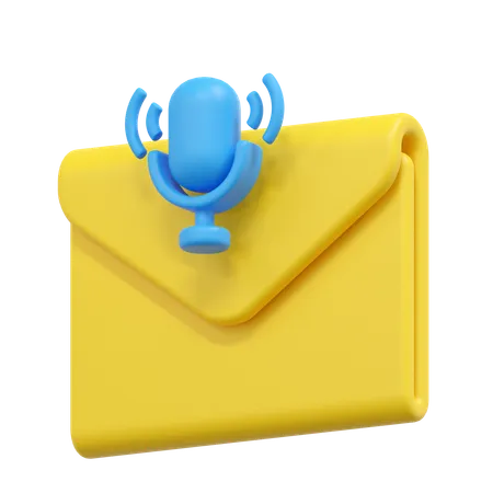 Voice Email Illustration 3D Icon