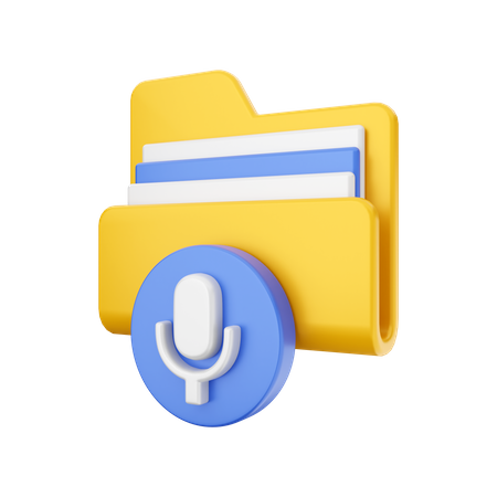 Voice Folder 3D Illustration