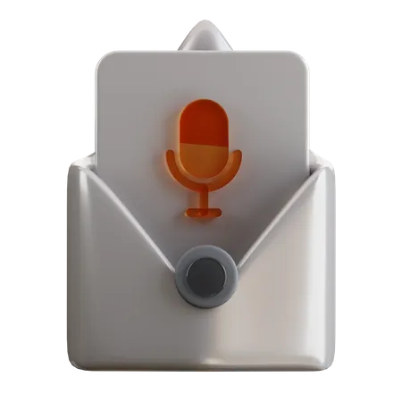 3 D Email Containing Music And Mic Icon 3D Icon