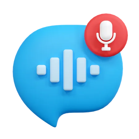 Voice Message Illustration 3D Icon