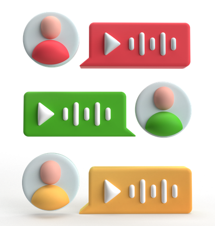ボイスメッセージ  3D Icon