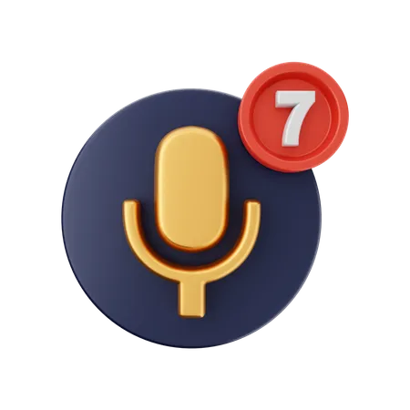 Voice Note Notification  3D Icon