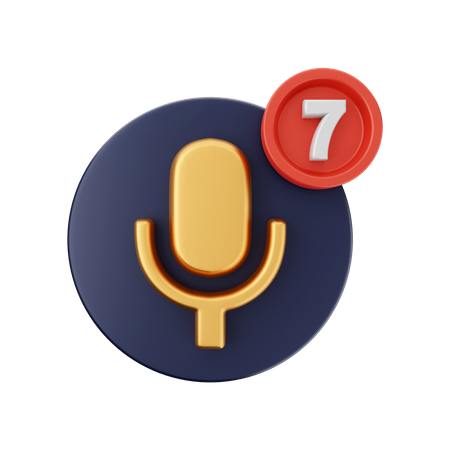 Voice Note Notification 3D Icon