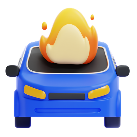 Voiture en feu  3D Icon