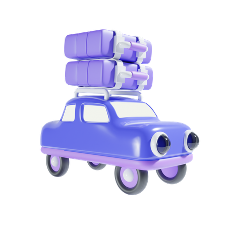 Voiture et valise  3D Icon