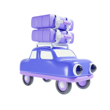 Voiture et valise  3D Icon