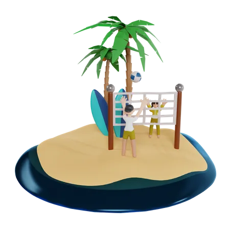 Vôlei de praia  3D Icon