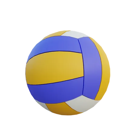 Pelota De Voleibol Amarillo Blanco Y Azul 3D Icon