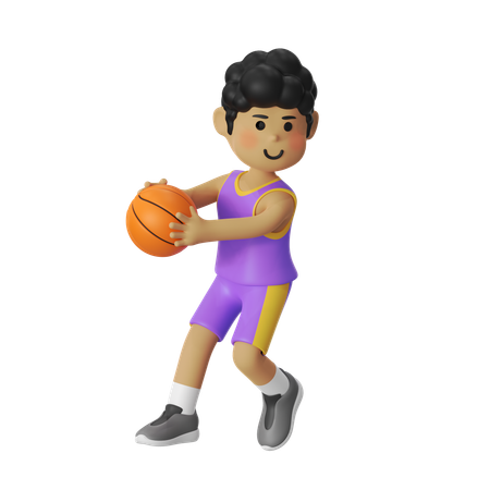 Voler un garçon joueur de basket  3D Icon