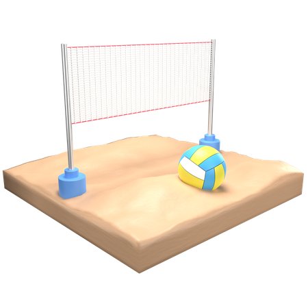 Plage de volley-ball  3D Icon