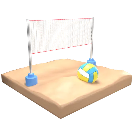 Plage de volley-ball  3D Icon