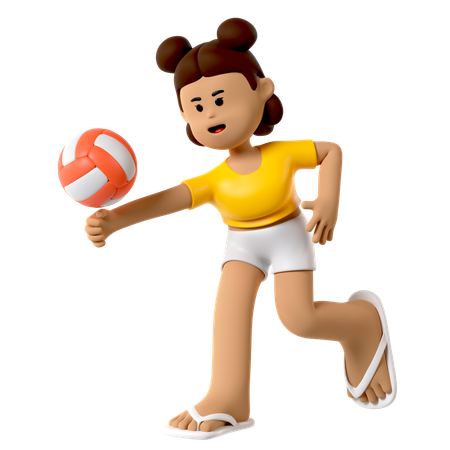 バレーボールビーチガール  3D Icon