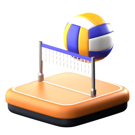 Volleyball 3 D Sports Icon 3D Icon