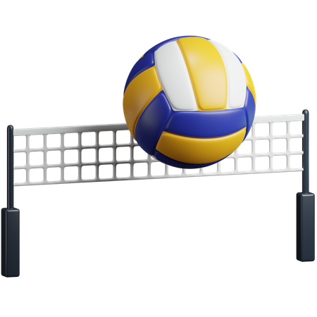 Volleyball Ball + Net  3D Icon