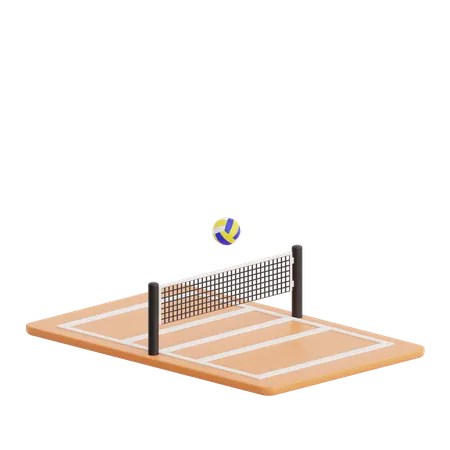 3 D Render Volleyball Field Icon Illustration Isolated On Transparent Background 3D Icon