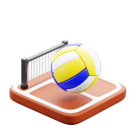 Volleyball Field  3D Icon