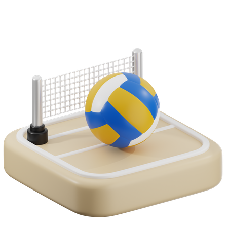 Volleyball Field  3D Icon